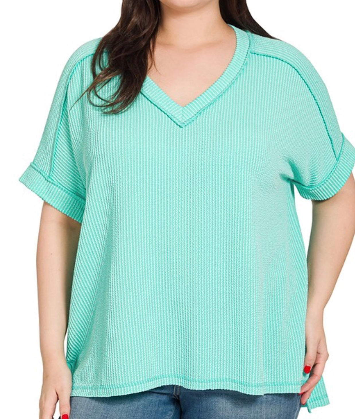 RIBBED OVERSIZED TOPS