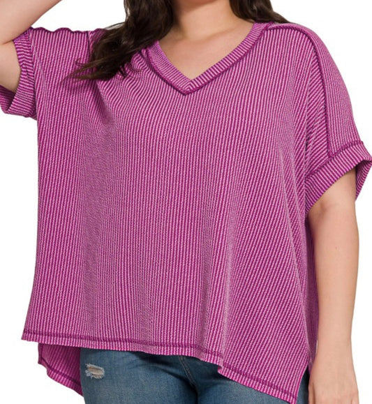 RIBBED OVERSIZED TOPS